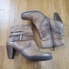 Pikolinos Verona Leather Ankle Boots Sz 7.5 EU 38 Brown Side Zip