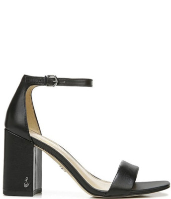 Sam Edelman Daniella Damen-Sandale mit Knöchelriemen aus schwarzem Leder Größe UK 5