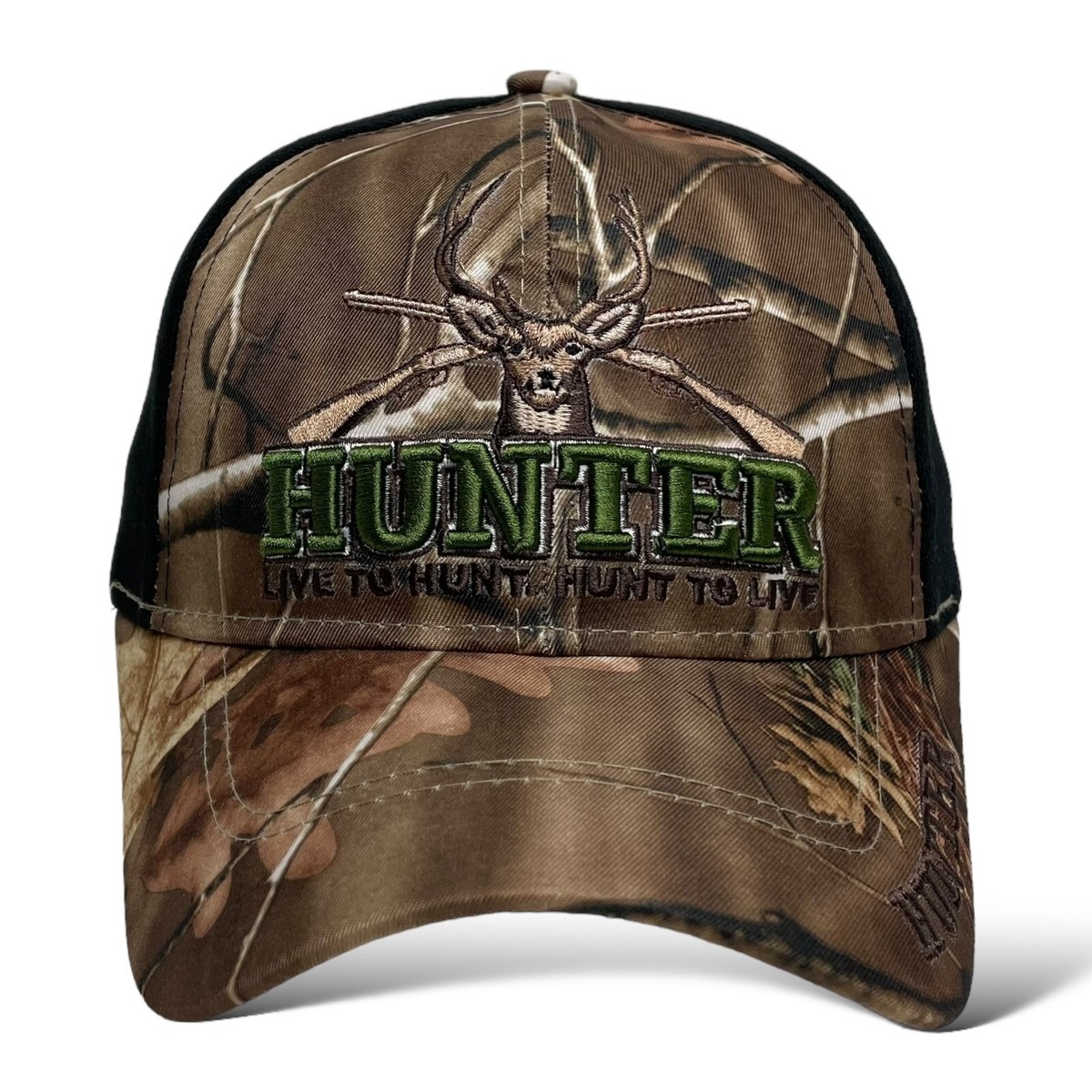Hunter Deer Embroidered Camo Baseball Cap – Curved Brim Hat