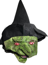 Witch Costume Mask With Hair Latex