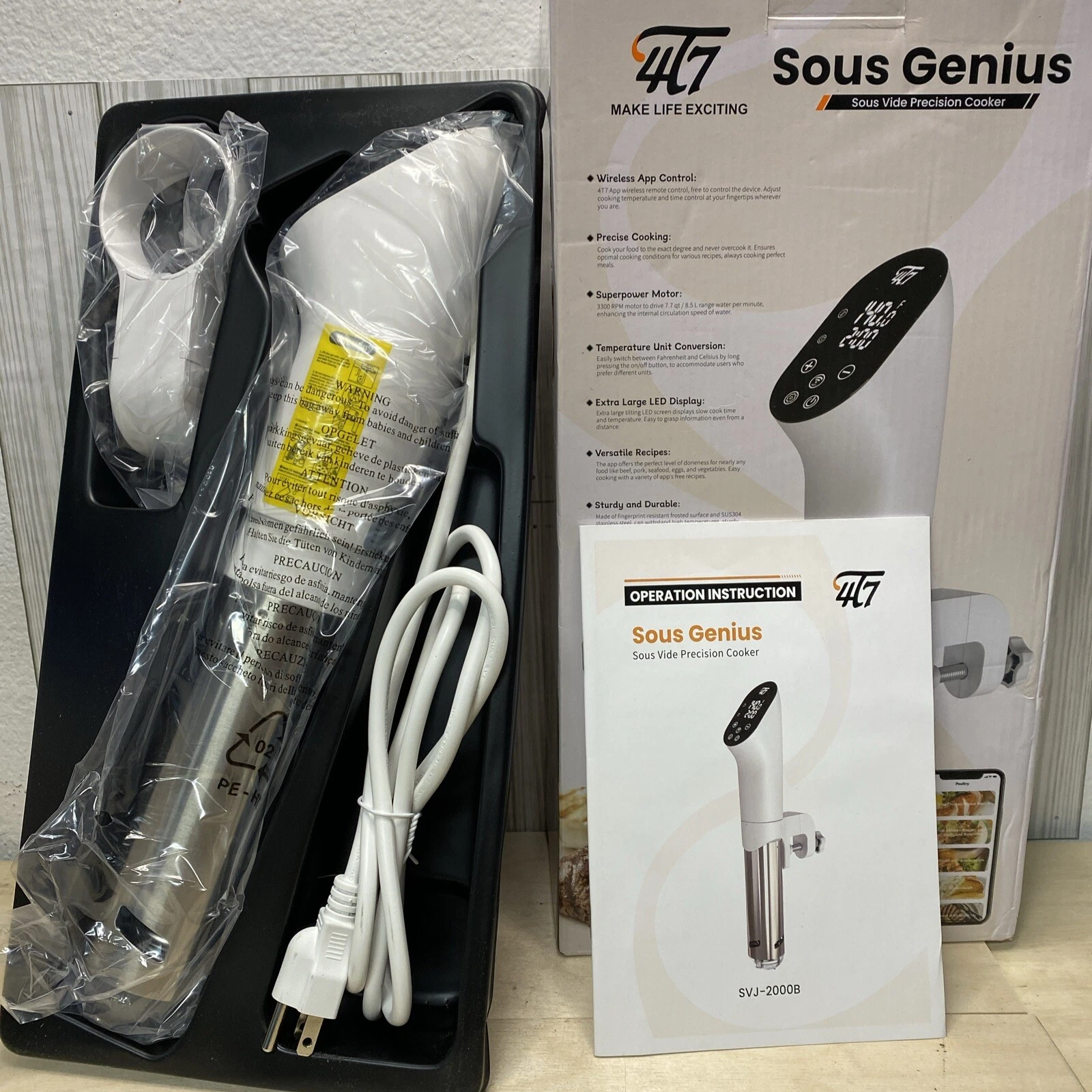 Sous Vide Precision Cooker Machine 1100W Open Box, 4T7 Sous Genius
Opens in a new window or tab
