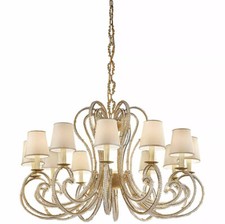 Classic Luxury Chandelier In Brass And Crystal With Shades MS-015