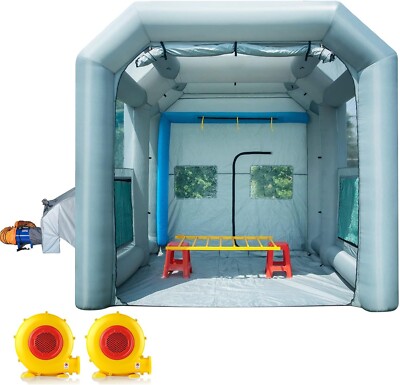 Sewinfla Inflatable Paint Booth 12.5x11.2x11.2Ft With Air Draf & Exhaust fan