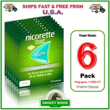 6X Nicorette ORIGINAL Flavour Gum 2MG 210 Pieces "USA SELLER--SHIPS SUPER FAST "