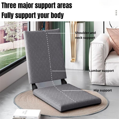 Foldable Floor Chair Multiangle Floor Seat With Adjustable Backrest Chaise Couch - Picture 7 of 12