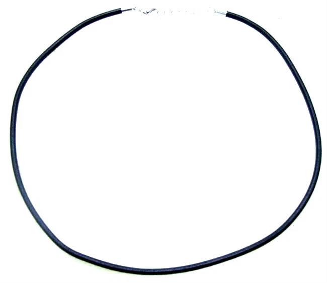 Venta al por mayor 10X Collar de cuero negro con cordón real de 3 mm con cierre de langosta 18-20" Foto 4 de 4