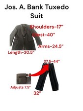 Jos. A. Bank Men  s Size 38R Tuxedo Suit Pants 37.5-44 Adjustable Waist X32