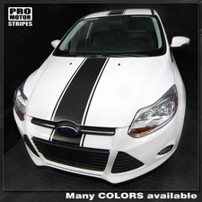 Ford Focus 2011-2014 Over-The-Top Narrow Center Stripes Decals (Choose Color)