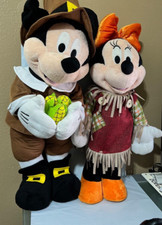 Fall Thanksgiving Disney 24/22 in Tall Mickey  Minnie Mouse Pilgrim Greeter