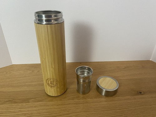 Leaf Life Bamboo Tumbler With Tea Infuser And Strainer Thermos - Afbeelding 2 van 7