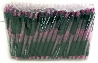 #ad NEW Pentel 144 x Click N Go Ballpoint Pen Black INK Pink Barrel Retractable BULK $16.86