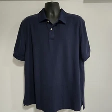 LL Bean Polo Shirt Mens Size XL Navy Blue Premium Traditional Fit 300454
