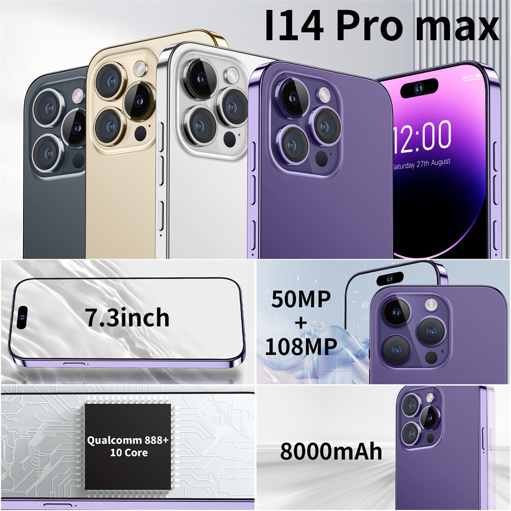 Hot Sale I14 pro max smartphone 7.3 inch 13 megapixel