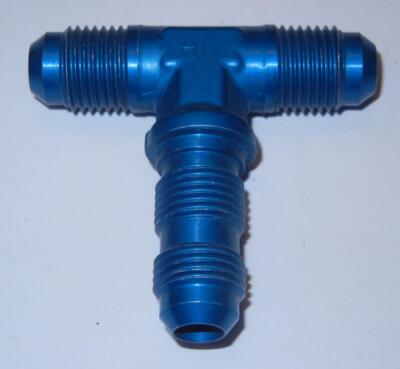 Aeroquip Anschlussstück Adapter Bulkhead T-Shirt -6 Stecker Aluminium Blau Jeder