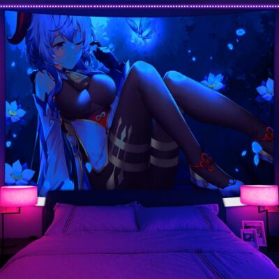 Firefly Girl Anime Wall Art Blacklight Poster UV Reactive Tapestry Wall Hanging