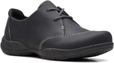 Clarks Roseville Rio Women's Lace Up Loafer Black Leather US Size 7 Wide