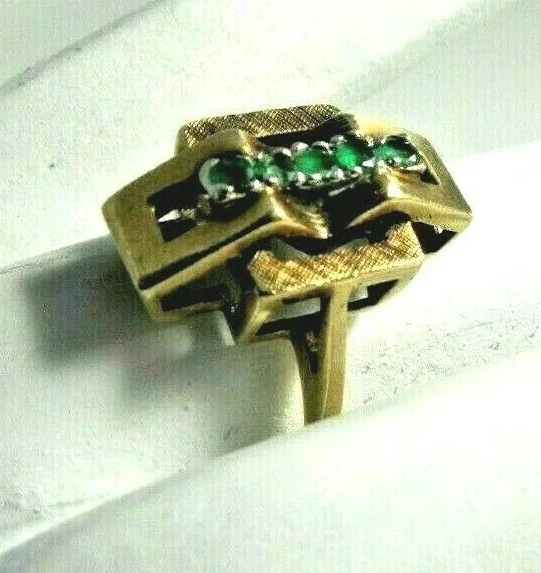 Vintage ? 14K Yellow Gold Ladies Wave Ring with 9 Diamonds (5.4g, size  6.25) | eBay