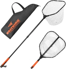 KastKing Brutus Folding Landing Net with Built-In Boat Hook and Non-Slip Handle