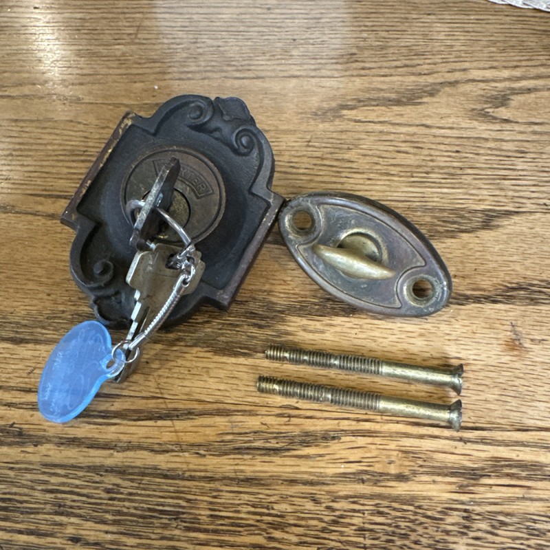 Vintage Bronze  Dexter Deadbolt Latch Lock W/2 Keys