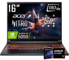 Acer Nitro V 16" 180Hz Gaming Laptop RTX 5050 AMD Ryzen 7 260 64GB RAM 2TB SSD