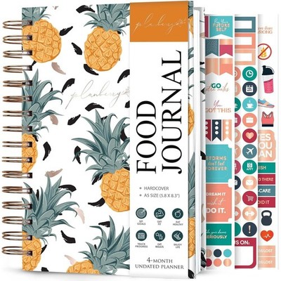 PLANBERRY Food Journal Premium Meal & Exercise Diary A5 (Pineapple)