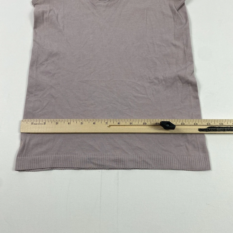 Lululemon Tank Top Womens 8 Medium Purple Ribbed Shelf Bra Racerback Yoga - Image 4 of 4