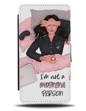 Lazy Brunette Girl Flip Wallet Case Funny Hair Haired Sleeping Napping Nap Q808B