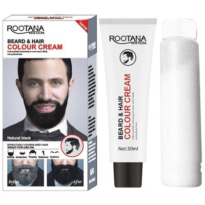 Men Black Beard Simple Hair Dye Color Shampoo Permanent Darkening Hair Coloring