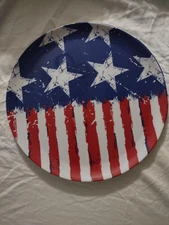 Plastic Flag Serving Tray 14.5" Patriotic 4th of July BPA Free Americana USA