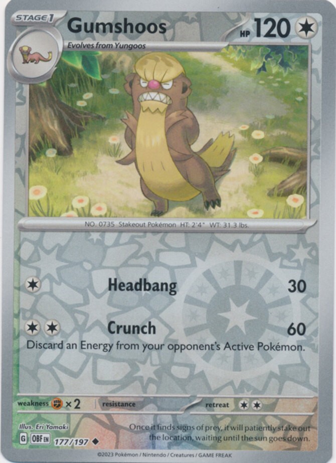 Gumshoos - 177/197 - Uncommon - Reverse Holo - Near Mint