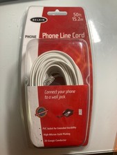 NEW Belkin 50 ft 15.2 m Phone Line Cord RJ11 Extension Cable