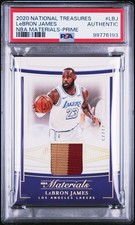 LeBron James 2020 National Treasures Game Worn NBA Materials PRIME /25 PSA AUTH
