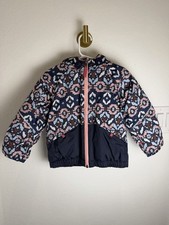 Patagonia Toddler 2T Insulated Puffer Jacket Hooded Pink Blue Print Coat