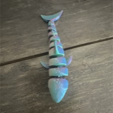 Multicolor Ceramic Fish Figurine Decorative Segmented Pottery Art