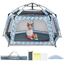 Portable Baby Playpen Tent with Canopy - Indoor/Outdoor Fun Ocean