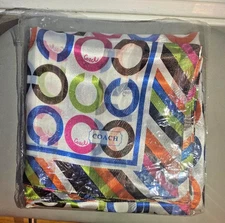 Coach Vintage Silk Scarf 35” Multicolored Square Perfect Condition