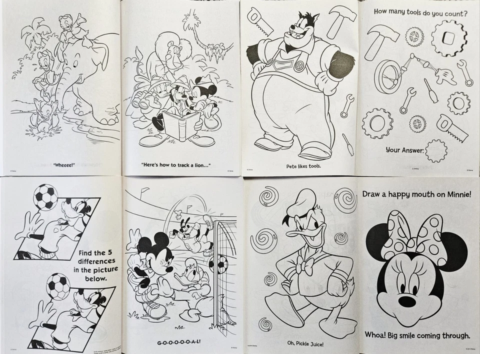 Disney Mickey Mouse 10 Different Coloring Books With Stickers & Crayons New! — 第 3/4 张图片