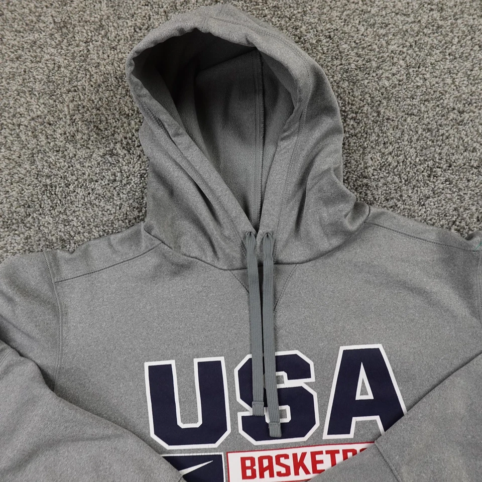 Sudadera con Capucha de Baloncesto EE. UU. Para Hombres M Gris Nike Dri FIT Therma Pullover Sudadera con Capucha Foto 3 de 4