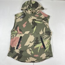 Legends Mens Sleeveless Hoodie Camo Zipper Pockets Large Workout Vest Gym