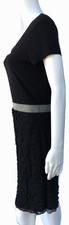 L MINI RUFFLES BLACK JERSEY DRESS  Silver Stretch Waist , Kupcake