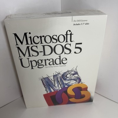 Vintage Microsoft MS-DOS 5.0 Upgrade 3.5'' Software Operating System Disks SEALED