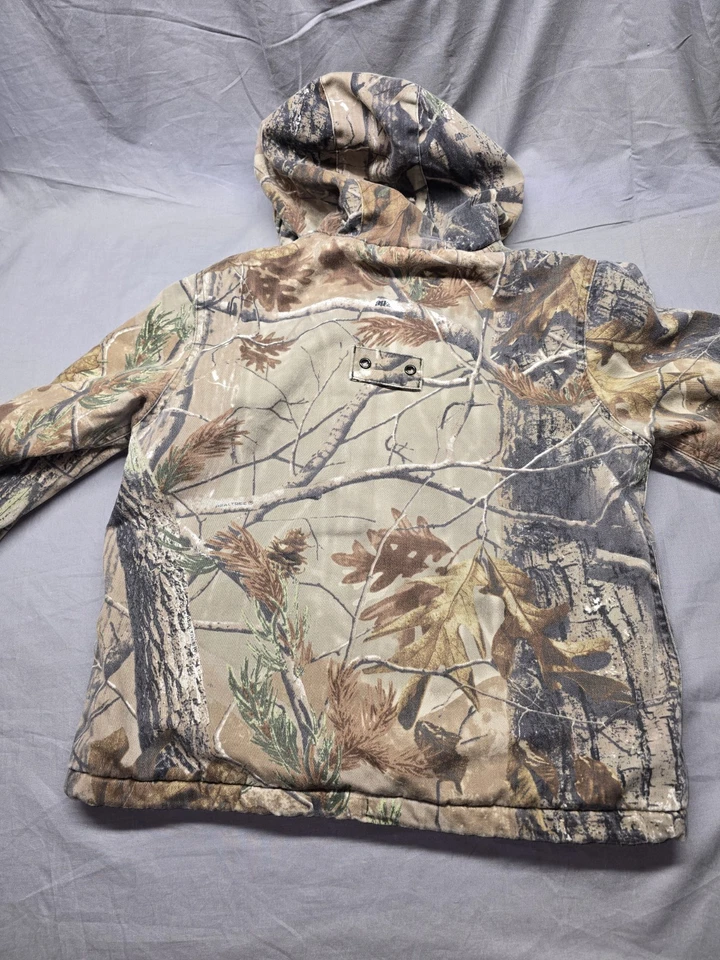 Vintage Realtree Hardwoods Camo Insulated Jacket XL (14/16) Canvas Hunting Coat - Image 2 of 4