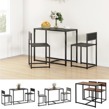 3 Piece Table Stool Set Dining Room with Metal Frame