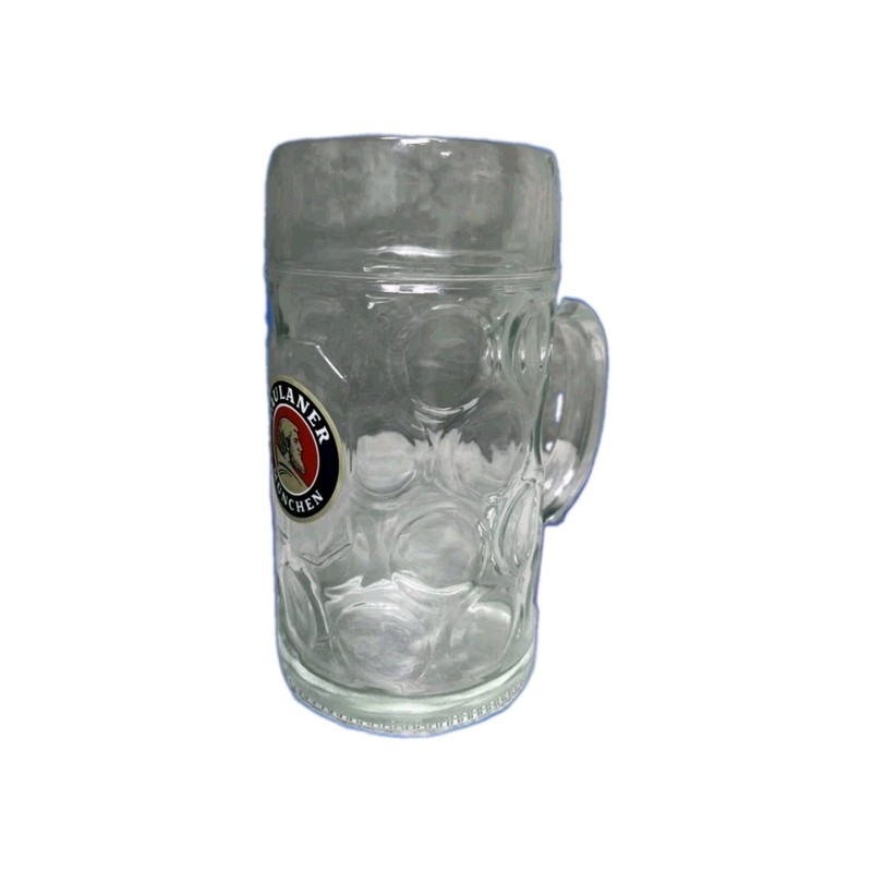 One PAULANER Munchen, Germany LARGE, heavy Glass Beer Stein, Benefits Charity 