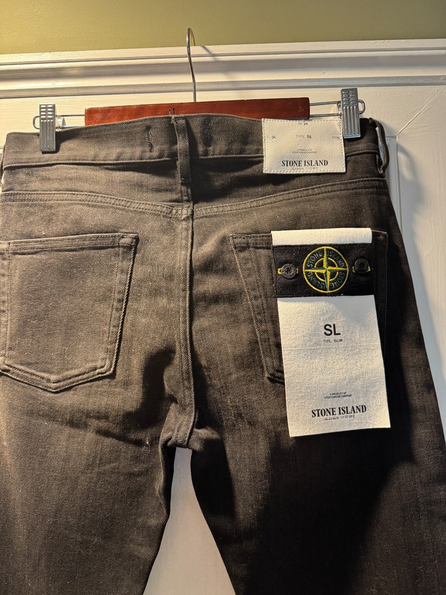 NEW STONE ISLAND BLACK DARK WASH SLIM MEN'S MENS PANTS SIZE 28 | eBay