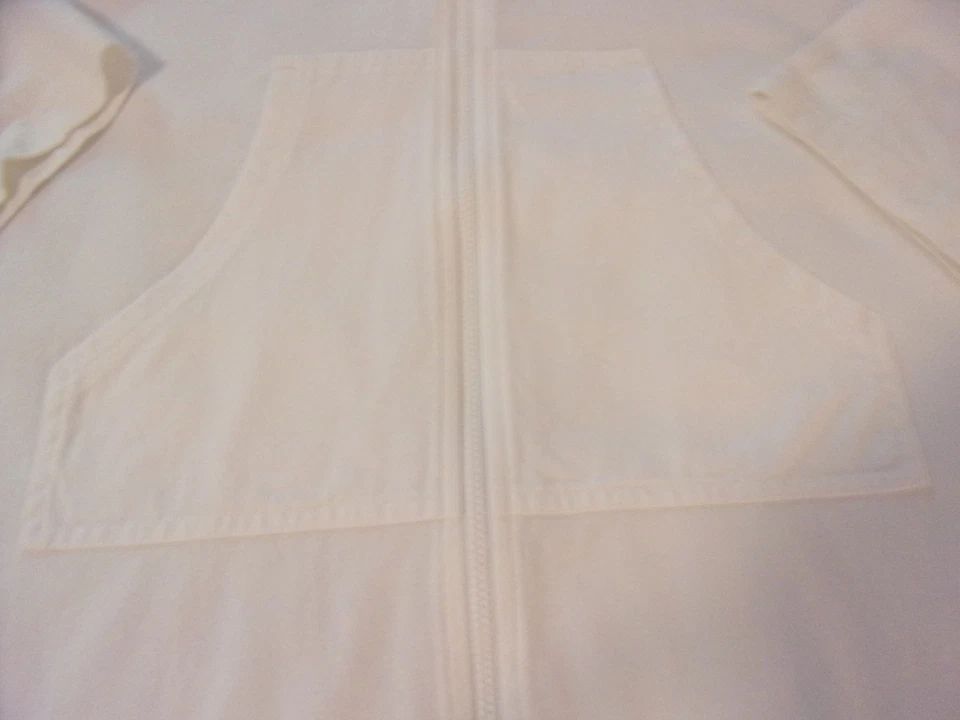 Lands' End Cover Up White Boho Swim Full Zip Hoodie Beach Casual Women's L/P - Image 4 of 4