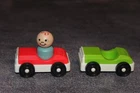 Fisher Price Little People Amusement Park Auto Ride & Boy Figure 1960s Vintage