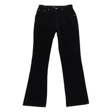 Vintage 90s Ellemenno Black Velvet Mid Rise Bootcut Flare Pants 9