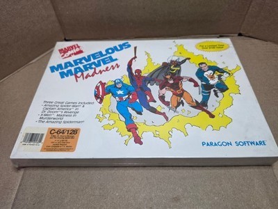 1990 Paragon  Marvelous Marvel Madness  Commodore 64/128 - NIB, SEALED.