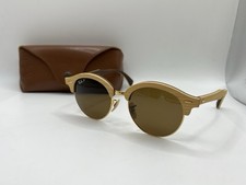 Ray Ban Clubround Wood RB 4246-M 1178/57 Polarized Sunglasses 51-19-145 Italy